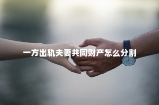 一方出轨夫妻共同财产怎么分割